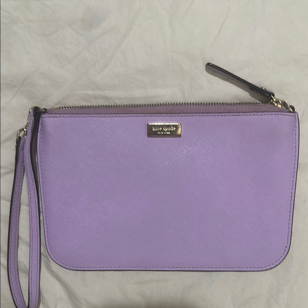 Sold🎉Kate Spade Purple Clutch with Textured Leather and Silver Hardware